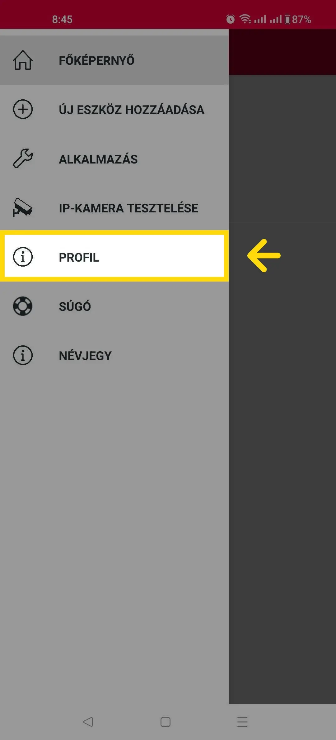 Gate Control user app profil